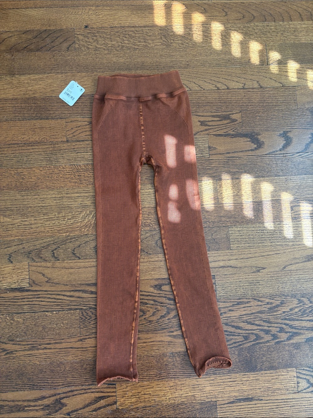 FP Movement by Free People Ribbed Leggings in Rust Brown